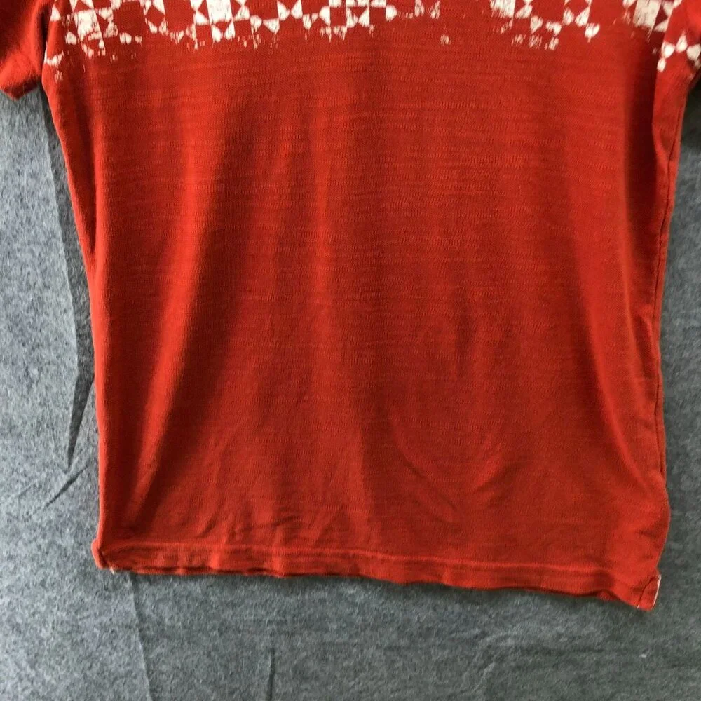 Banana Republic Polo Shirt Mens M Short Sleeve Printed Burnt‎ Orange Terracotta